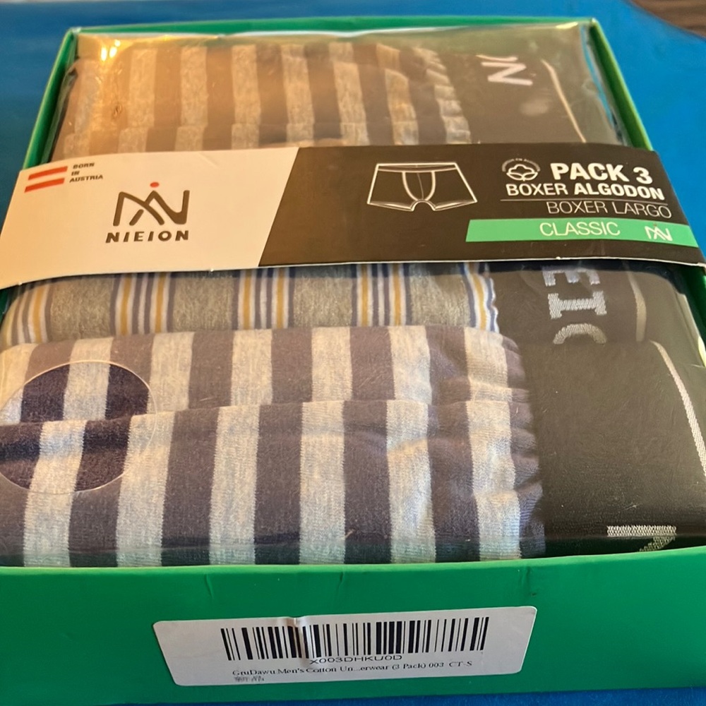 Men's Classic Boxer Briefs Pack - Blue and Gray small - Picture 1 of 3